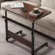 Mobile Side Table, Portable Desk with Wheels Adjustable Study Over Bed Laptop Desk Home Office Study Table for Living Room Bedroom, Sofa Tray Table,80cm