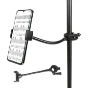 Mic Stand Phone Holder, Stable Metal Gooseneck Phone Holder for Mic Stand