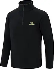 [Bassdash] Men's Quarter Zip Midweight Polar Fleece Pullover Warm Breathable Long Sleeve Sweatshirt Outdoor
