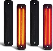 4Pcs /2pcs Warning Strobe Light For 2003-2009 HUMMER H2 Smoked Front Rear Side Marker Lights Kit Amber Red Car Running Signal Lamp(2 red and 2 amber T10)