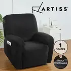 Artiss Recliner Chair Covers Velvet High Stretch Couch Slipcovers 1 Seater Black