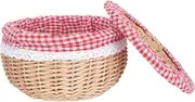 Woven Bread Storage Basket Portable Snacks Container for Outdoor Picnics Sundries Organizer for Camping Family Gatherings Home Decor for Flowers Photo