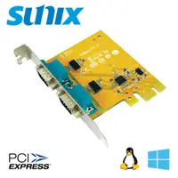 在飛比找PChome24h購物優惠-SUNIX PCIe 2埠 RS-232擴充卡 (SER64