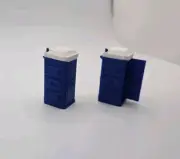 *2 pack* 1:64 scale porta-potty diorama accessory dark blue with white top
