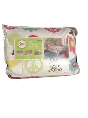 Peace & Love Full Comforter 7 Piece Set Hearts Birds Flowers By Circe New
