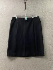 Ann Taylor Skirt Womens Petite 14P Black Knee Length Pull On Ponte Knit Career