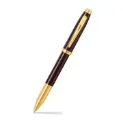 Sheaffer 100 9370 Glossy Coffee Brown Rollerball Pen With PVD Gold Trim - Medium