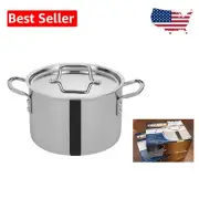 Commercial-Grade 6-Quart Stainless Steel Stock Pot - Flavor Lock Lid & Easy Grip