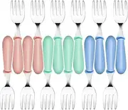 Lyaciomn 12PCS Toddler Forks Toddler Utensils,Stainless Steel Baby Forks,Kids Silverware Children's Cutlery Set for Self Feeding