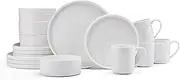 Mikasa Camila Bone China Lightweight Chip Resistant 16-Piece Dinnerware Set, Service for 4, White