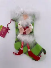 D56-Patience Brewster, Krinkles *Mini Stocking Green with Red Heart* 35994.8