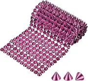 uxcell 0.5 Yard Sew Stitch on Spikes Stud Cone 12Rows Plastic Rose Red Spike Rivet with Flat Back Punk Rock Trim Mesh Bead for DIY Crafts/Clothes/Shoes/Bags