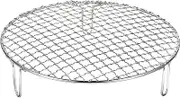 uxcell Round Cooking Rack 7.9-inch Stainless Steel Cross Wire Barbecue Grill Net with 50mm Legs for Cooking Baking Steaming BBQ