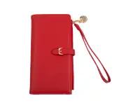 Pu Leather Wallets For Women With Wristlet Trifold Ladies Billfold With Zipper