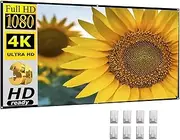 100 Inch 16:9 Projection Screen Anti Light Curtain Reflective Fabric Cloth 3D HD Projectors with 8 Hooks for Home Theater Backyard Outdoor Indoor