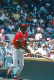 George Hendrick Cleveland Indians bats an Major League Baseball ga- Old Photo