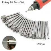 20X HSS Carbide Burr Set Rotary Drill Bits Die Grinder Carving Engraving