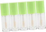 VALICLUD 5pcs Clear Plastic Lip Gloss Tubes with Brush Refillable DIY Lip Gloss Containers for Travel and Daily Use Compact and Convenient Dispenser for Effortless Application