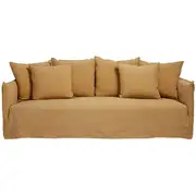 [James Lane] Como Linen Sofa Wheat - 3.5 Seater