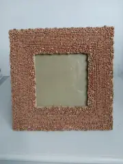 Vintage Beaded Frame Wooden Beads Frame Boho Chic Frame Coastal... ZODAX