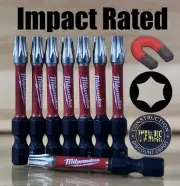 Torx T-25 T25 2" Milwaukee Shockwave Impact Duty 8 Bit Set Screw Driver Bits