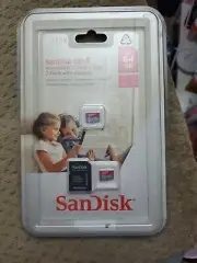 SanDisk Ultra microSDXC UHS-1 with 2 64GB Cards With Adapter-NEW-FACTORY SEALED