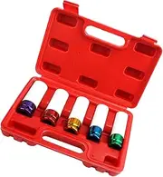 ARTIBETTER 5 Pack Protection Sleeves Socket Adapter Set Wall Deep Impact Nut Alloy Wheel Socket 15mm-22mm Colorful for Easy Identification