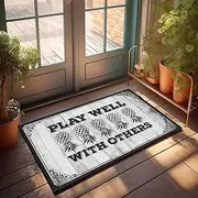 Dsoluuing Mat Outdoor Play Well with Others Doormat Welcome Mats Funny Rugs for Bedroom Aesthetic (Color : Colour, Size : 65X90CM)