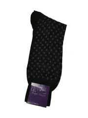 Ralph Lauren PURPLE LABEL Geometric Shapes Black Cotton Socks Large Italy NWT