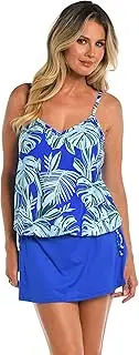[24th & Ocean] Women's Standard Side Tie Tankini Swimsuit Top