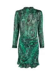 Green Snakeskin Mini Sheer Dress