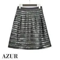 在飛比找momo購物網優惠-【AZUR】時尚女伶摩登條紋造型短裙