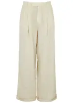 Free People Lyla Wide-leg Linen Trousers - Tan - 12 12