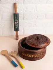 Handcrafted Sheesham Wood Chapati / Roti box | casserole | 9 inch