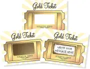 20 Pack Golden Ticket DIY Scratch-Off Tickets & Stickers for Events and Promotio
