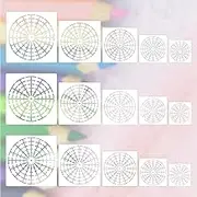 15Pcs Mandala Dot Painting Stencils - 8/12/16 Segment 3/4/5/6/8 Inch Reusable Stencils Set for DIY Wall Tile Paper Fabric Glass Metal Art