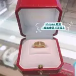 CARTIER 卡地亞 LOVE系列 18K玫瑰金戒指 寬版 無鑽款 戒指 B4084800