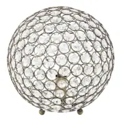 Lalia Home 10" Elipse Medium Crystal Sphere Orb Table Lamp, Brass - LHT-3013-AB