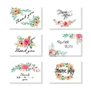 48pcs Premium Greeting Cards Thank You Cards 6 Styles Bulk Mixed Party Card Pack With Envelopes and Stickers - Greenery Floral