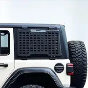 FURYENGRAVER Rear Window Storage Molle Panel Flank Kit Rear Window Protective Decoration for Jeep Wrangler 2018-2022 JL 4 Doors