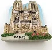 WitnyStore Tiny Notre Dame Cathedral Paris France Western Europe Tourist Attractions Resin Refrigerator Magnet Traveler Souvenirs Gifts Memento 3D Fridge Magnets