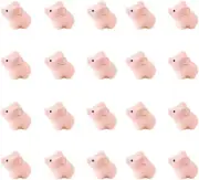 20Pcs Resin Mini Pink Pig Miniature Figurines Micro Landscape Decor Fairy Garden