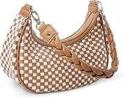 [Viva Terry] Women Woven Hobo Handbag for Women Fashion Vegan Leather Tote Bag for Women