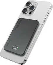 CHCCUL Ultra Slim Portable Charger 5000mAh,Compatible with MagSafe Power Bank Compact PD20W Fast Charging Battery Pack with LED Display Compatible with iPhone 15/14/13/12/Samsung/Huawei (Gray)
