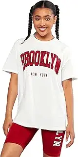 [Verdusa] Girl's 2 Piece Letter Graphic Drop Shoulder Tee Biker Shorts Tracksuit Sets