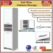 NEW Tall Slim Cabinet Storage Cupboard Shelf Tallboy Bathroom Laundry Kitchen