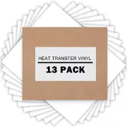 XSEINO White HTV Heat Transfer Vinyl Sheets : 13 Pack 12" x 10 White Iron