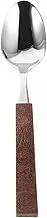 Ciieeo Sturdy Stainless Steel Spoon Walnut Wood Handle Soup Serving Spoon Multi-Functional Kitchen Utensil Detailed Carvings Ergonomic Design Versatile