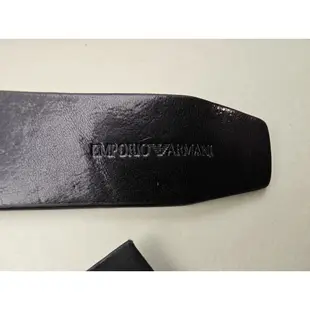 EMPORIO ARMANI全新真品義大利製黑色真皮皮帶(ONE SIZE)--2.9折出清(不議價商品)