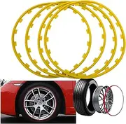 Wheel Edges Trim Protector Ring,Rim Protectors for Alloy Wheels,16-20 Inch,Car Vehicle Color Wheel Rims Protectors for All Cars,Tire Guard, Wheel Edge Ring,19inch,Yellow